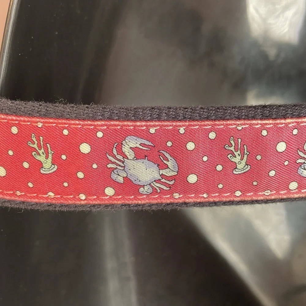Vineyard Vines Pink Leather Tip Underwater Crab Belt size 30